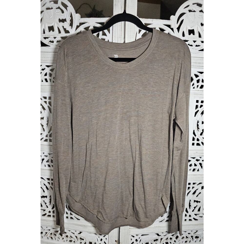 All in Motion Women's Running Top Thumb Holes Brown Recycled Fabric M Athleisure